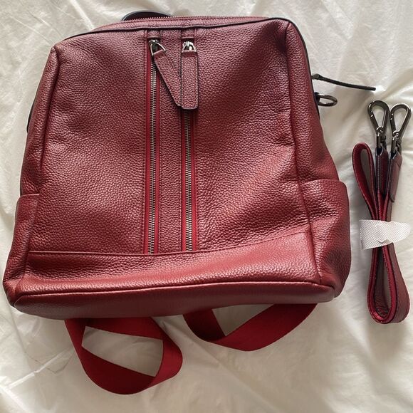 S-ZONE Women’s Pebbled Cowhide Leather Backpack/ Shoulder Bag NWOT main image 9
